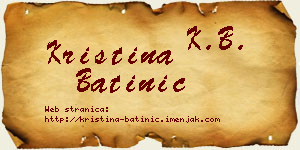 Kristina Batinić vizit kartica